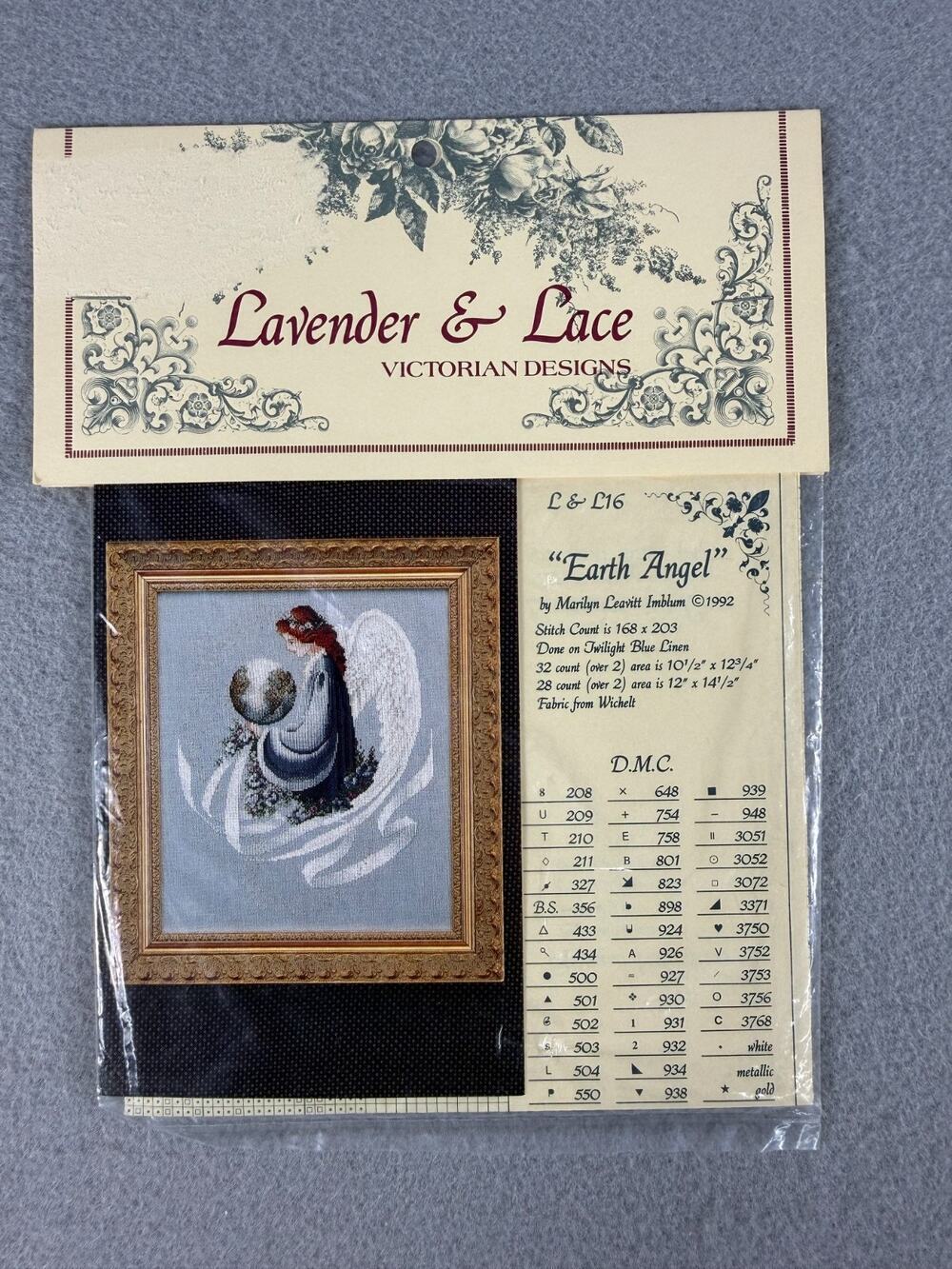 Lavender & Lace Cross Stitch Pattern "Earth Angel"